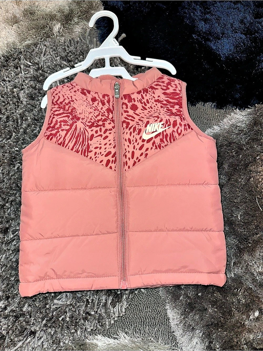 Nike Toddler Girls Pink Animal Print Puffer Vest 24M